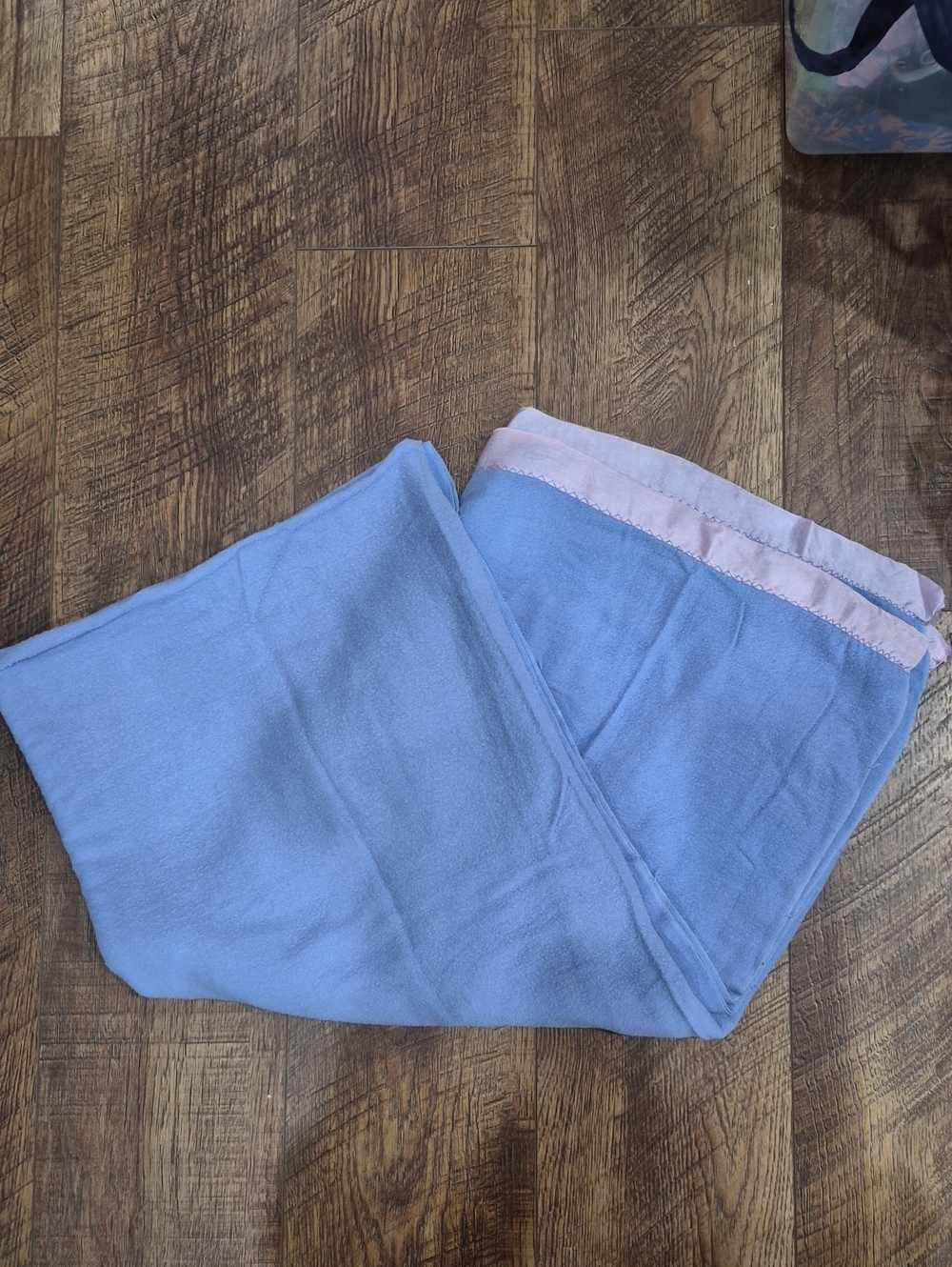 Vintage Well Loved Knit Blend Blanket With Satin Trim 80 × 80 Approximate